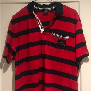 XL Paul & Shark red and blue striped polo